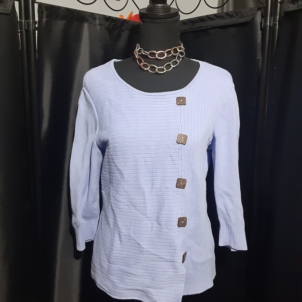 Monterey Bay Light Purple Button Detail Sweater Women's Size Petite Small